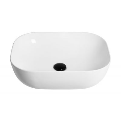 Corsan umywalka 46,2x32,6 cm nablatowa prostokątna biała/korek czarny MU4532WH+MUKKBL