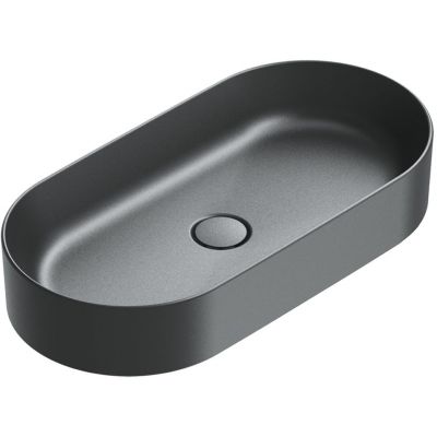 Catalano Zero umywalka 70x35 cm owalna nablatowa czarna 0122700022