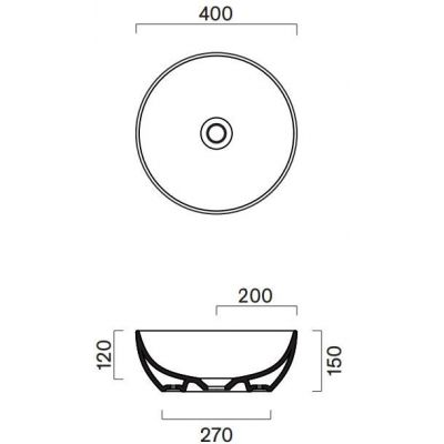 Catalano Green umywalka 40 cm okrągła nablatowa czarna 0423400022