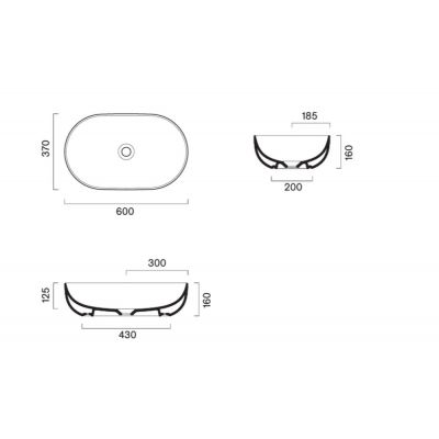 Catalano Sfera umywalka 60x37 cm owalna nablatowa biała 0522610001