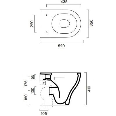 Catalano Sfera miska WC stojąca bez kołnierza biały połysk 0512420001
