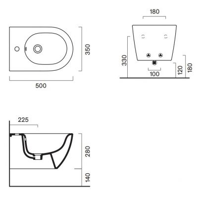 Catalano Sfera bidet wiszący czarny 0518501022