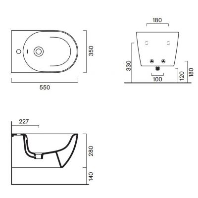 Catalano Sfera bidet wiszący czarny 0518551022