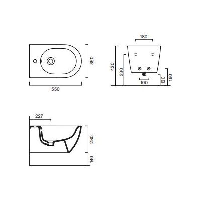 Catalano Sfera bidet wiszący Tortora Satinato 0518551032