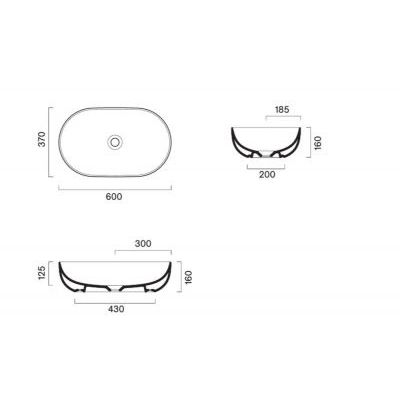 Catalano Sfera umywalka 60x37 cm owalna nablatowa acqua satinato 0522610028