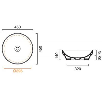Catalano Sfera umywalka 45x45 cm okrągła wpuszczana biała 0524450001