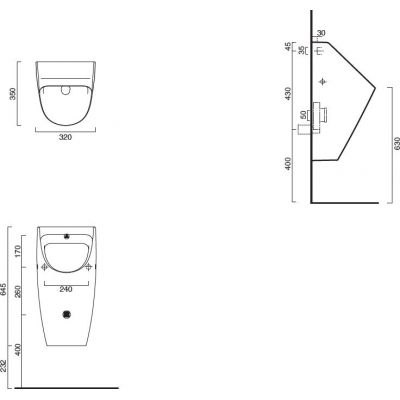 Catalano Urinal 64 pisuar biały połysk 09 3264 0001