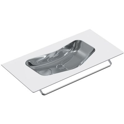 Catalano Edition umywalka 100x50 cm ścienna prostokątna srebrny/biały 1100EDBA