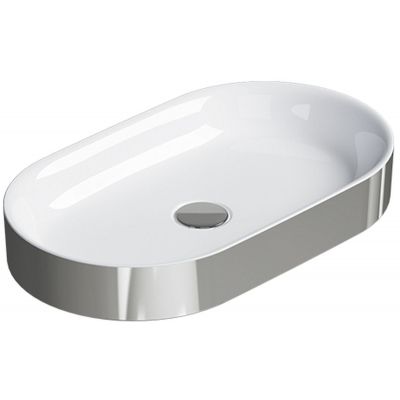 Catalano Horizon umywalka 60x35 cm nablatowa owalna biały/srebrny 160AHZBA