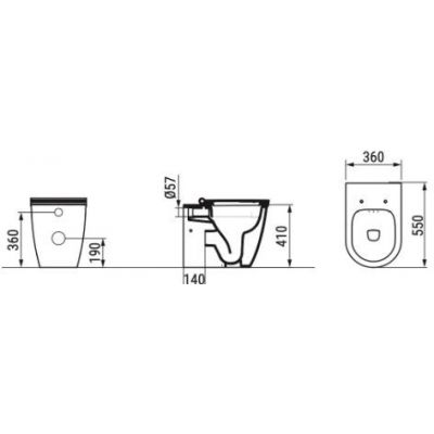 Ceramica Dolomite Mayka miska WC stojąca bez kołnierza biały D483101