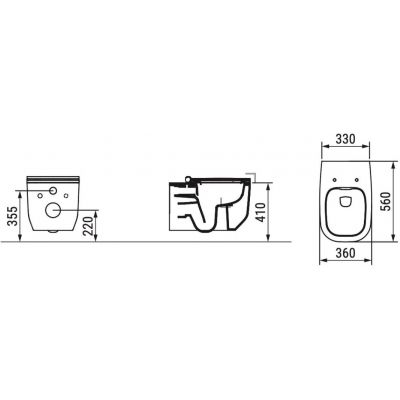 Ceramica Dolomite Alba miska WC wisząca bez kołnierza niebieski D502571