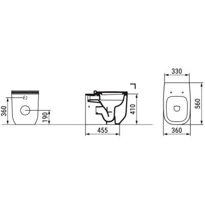 Ceramica Dolomite Alba miska WC stojąca bez kołnierza niebieski D503171