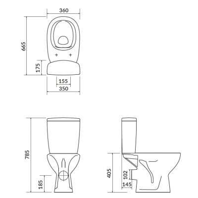 Cersanit Arteco CleanOn miska WC kompakt z deską wolnoopadającą biała K667-056