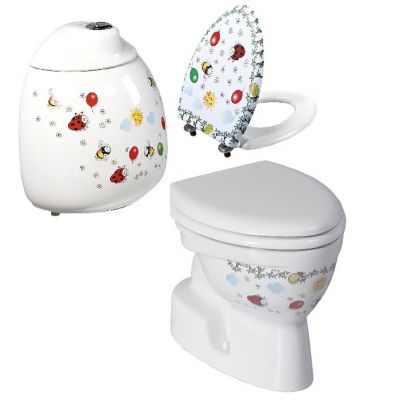 Creavit Kid miska kompaktowa WC dla dzieci  ze zbiornikiem i deską sedesową biały/wzór (CK30011CB00EFF00, CK40000CB00EFF00, KC0802011)