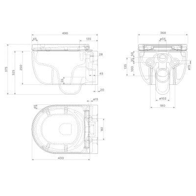 Clou Hammock miska WC z deską wolnoopadającą wisząca bez kołnierza biały połysk CL/04.01080