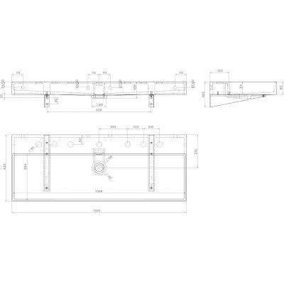 Clou New Wash Me umywalka 110x42 cm prostokątna ścienna-nablatowa biała CL/02.01438