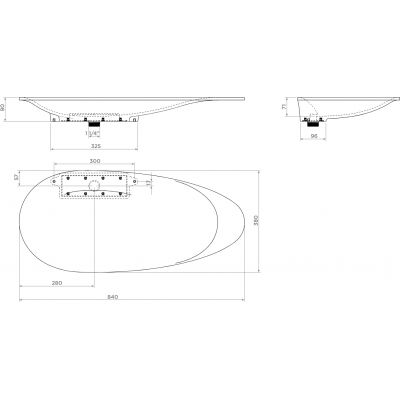 Clou First umywalka 84x38 cm owalna nablatowa biała CL/02.27011