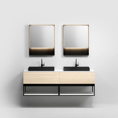 Clou New Wash Me umywalka 70x42 cm prostokątna ścienna-nablatowa czarna CL/02.30432