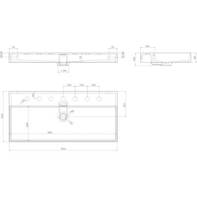 Clou New Wash Me umywalka 90x42 cm prostokątna ścienna-nablatowa czarna CL/02.30434