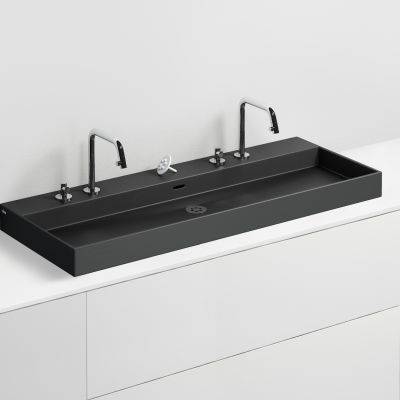 Clou New Wash Me umywalka 110x42 cm prostokątna ścienna-nablatowa czarna CL/02.30438