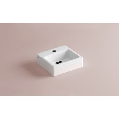 Clou Flush umywalka 28x27 cm prostokątna ścienna-nablatowa biała CL/03.03010