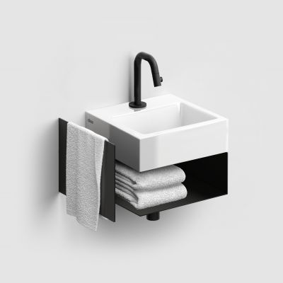 Clou Flush umywalka 28x27 cm prostokątna ścienna-nablatowa biała CL/03.03010