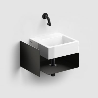 Clou Flush umywalka 28x27 cm prostokątna ścienna-nablatowa biała CL/03.03011