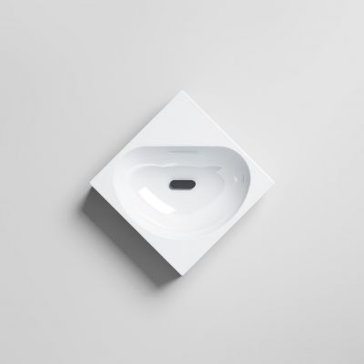 Clou Flush umywalka 27x27 cm kwadratowa ścienna-nablatowa biała CL/03.03051