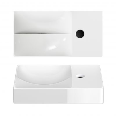 Clou Vale umywalka 38x19 cm prostokątna ścienna-nablatowa biała CL/03.03161.01.R