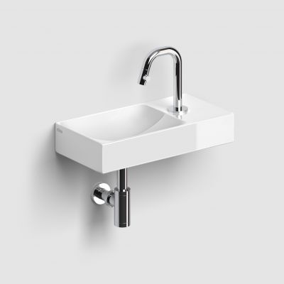 Clou Vale umywalka 38x19 cm prostokątna ścienna-nablatowa biała CL/03.03161.01.R