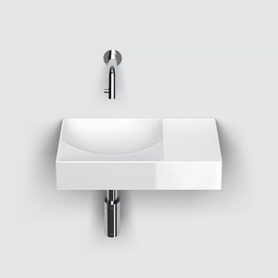 Clou Vale umywalka 38x19 cm prostokątna ścienna-nablatowa biała CL/03.03161.R