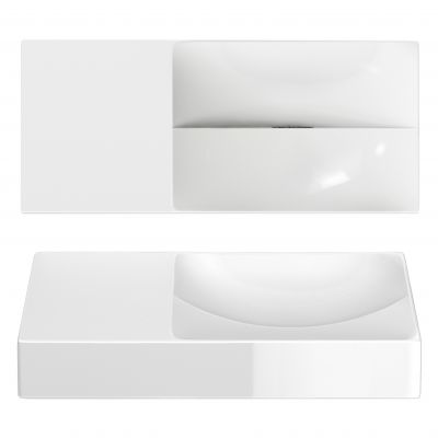 Clou Vale umywalka 45x19 cm prostokątna ścienna-nablatowa biała CL/03.03162.L