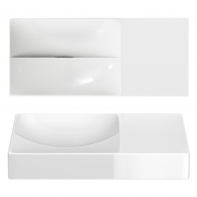 Clou Vale umywalka 45x19 cm prostokątna ścienna-nablatowa biała CL/03.03162.R