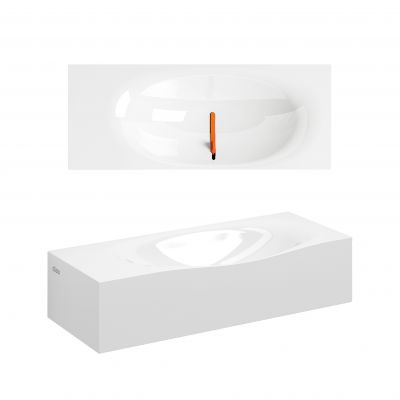 Clou Hammock umywalka 45x18 cm prostokątna ścienna-nablatowa biała CL/03.08370