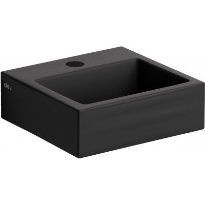 Clou Flush umywalka 28x27 cm prostokątna ścienna-nablatowa czarna CL/03.12010