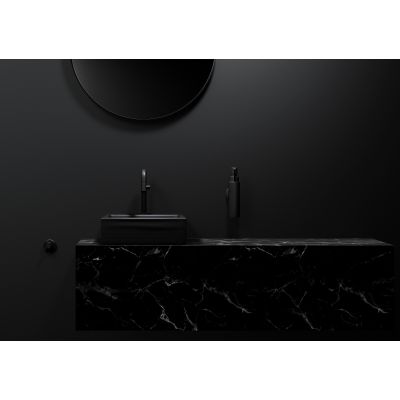 Clou Flush umywalka 28x27 cm prostokątna ścienna-nablatowa czarna CL/03.12010