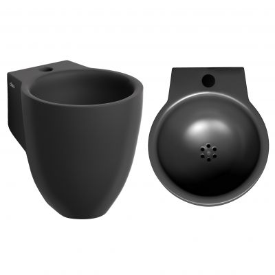 Clou Flush umywalka 31,5x27 cm okrągła ścienna czarna CL/03.12060