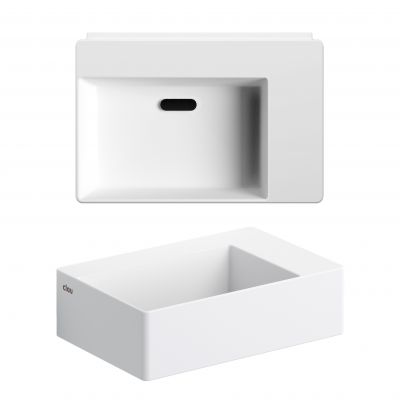 Clou New Flush umywalka 35,5x24,5 cm prostokątna ścienna-nablatowa biała CL/03.13420