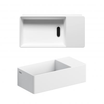 Clou New Flush umywalka 35x18 cm prostokątna ścienna-nablatowa biała CL/03.13430