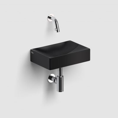 Clou Vale umywalka 28x19 cm prostokątna ścienna-nablatowa czarna CL/03.30160