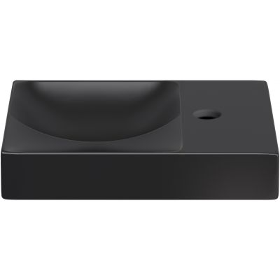 Clou Vale umywalka 38x19 cm prostokątna ścienna-nablatowa czarna CL/03.30161.01.R