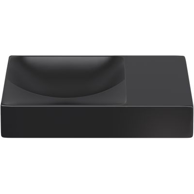 Clou Vale umywalka 38x19 cm prostokątna ścienna-nablatowa czarna CL/03.30161.R