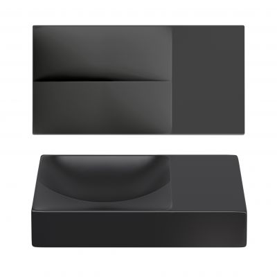 Clou Vale umywalka 38x19 cm prostokątna ścienna-nablatowa czarna CL/03.30161.R