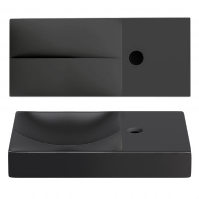 Clou Vale umywalka 45x19 cm prostokątna ścienna-nablatowa czarna CL/03.30162.01.R