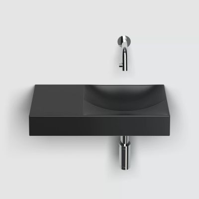 Clou Vale umywalka 45x19 cm prostokątna ścienna-nablatowa czarna CL/03.30162.L