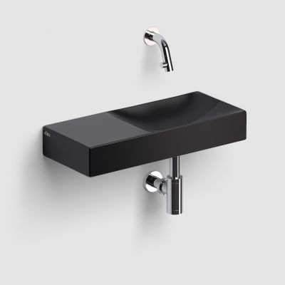 Clou Vale umywalka 45x19 cm prostokątna ścienna-nablatowa czarna CL/03.30162.L