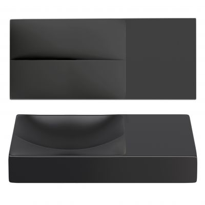 Clou Vale umywalka 45x19 cm prostokątna ścienna-nablatowa czarna CL/03.30162.R