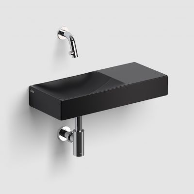 Clou Vale umywalka 45x19 cm prostokątna ścienna-nablatowa czarna CL/03.30162.R