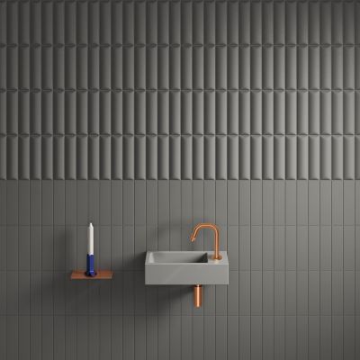 Clou Flush umywalka 36x18 cm prostokątna ścienna-nablatowa szara CL/03.32030