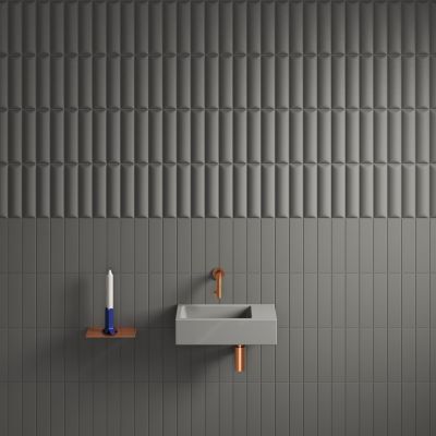 Clou Flush umywalka 36x18 cm prostokątna ścienna-nablatowa szara CL/03.32031